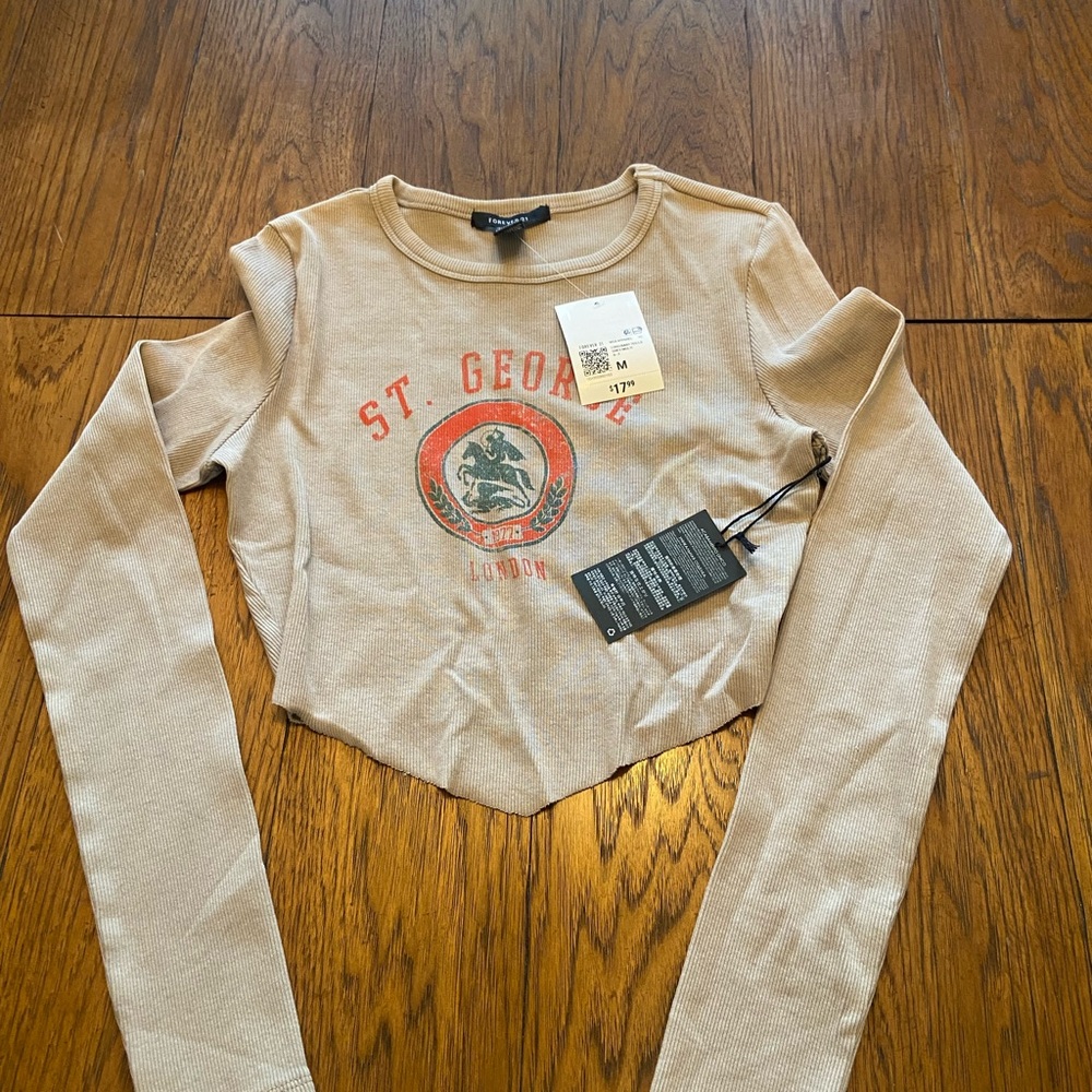 Forever 21 Tan Ribbed Top